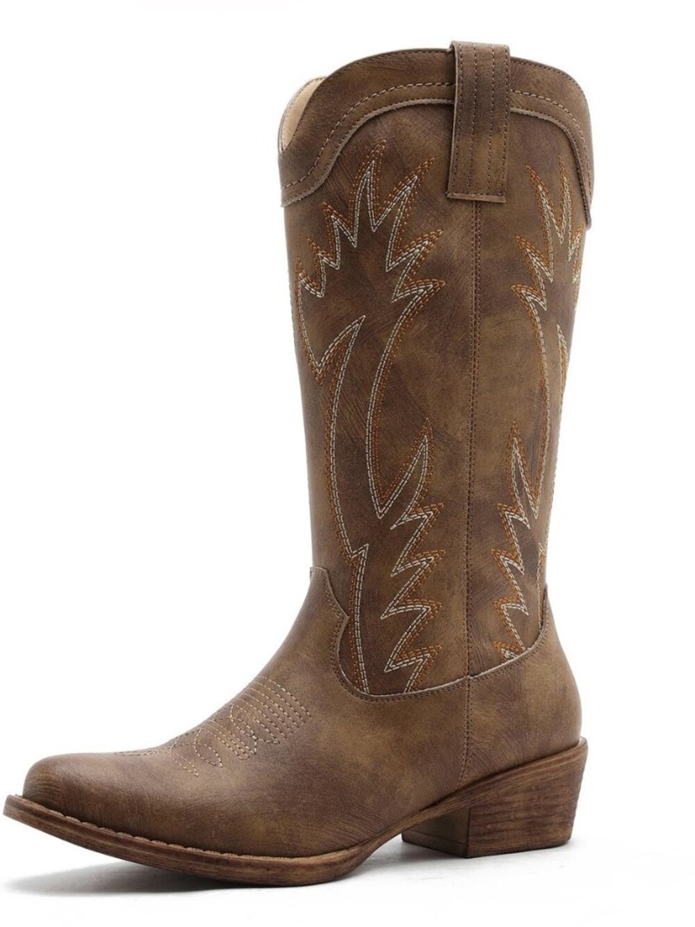 Women's Cowboy Boots Comfortable Brown Cowgirl Boots For Daily Wear, Work &